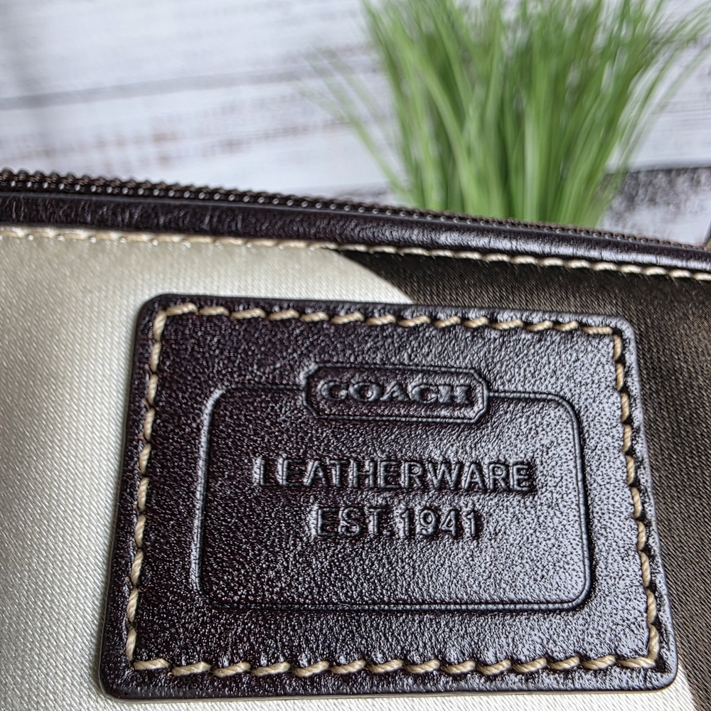 Coach Tan, Brown, and Blue Wristlet‎ - Picture 3 of 11